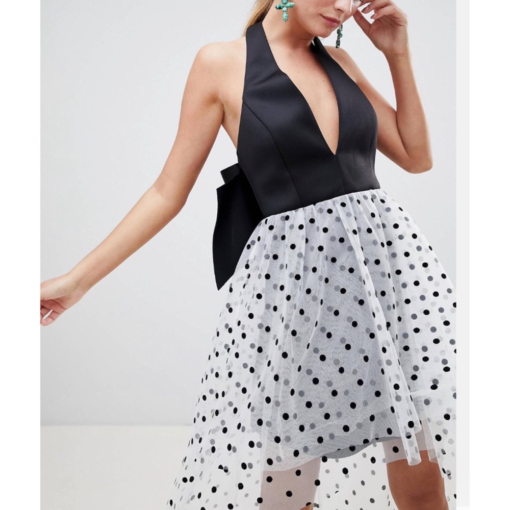 ASOS Halter Neck Polkadot Tulle dress